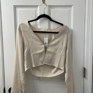 LA Hearts satin cream cardigan